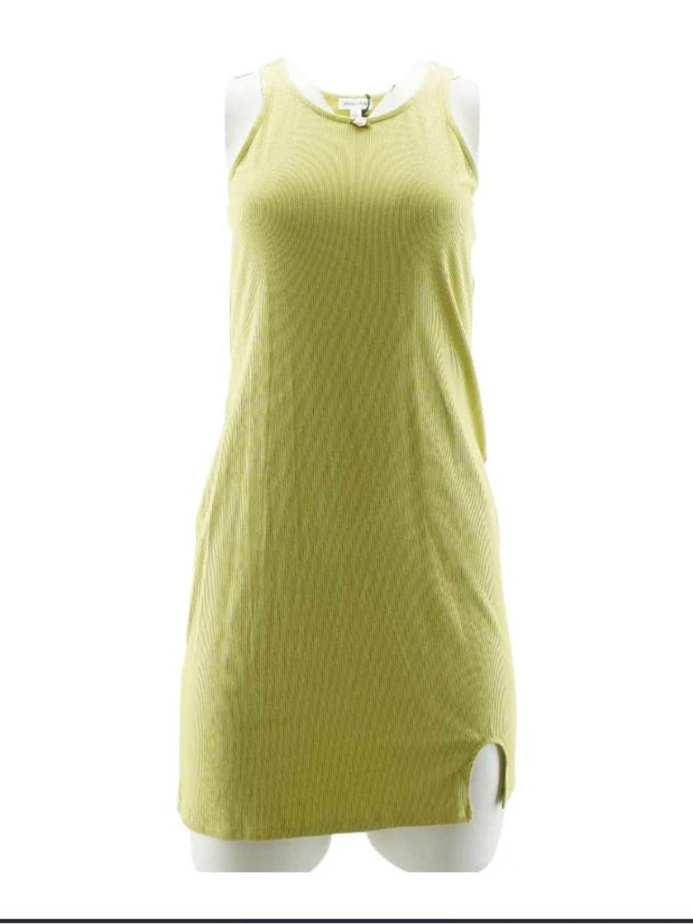 NWT Urban Social Sleeveless Ribbed Tank Dress in Light Olive Green Size M